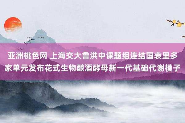 亚洲桃色网 上海交大鲁洪中课题组连结国表里多家单元发布花式生物酿酒酵母新一代基础代谢模子